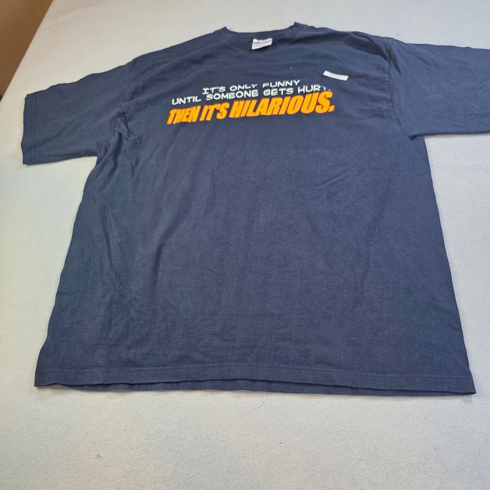 Optima Funny Graphic T-Shirt Navy Blue Hilarious Sarcastic Mens XL Humor Tee